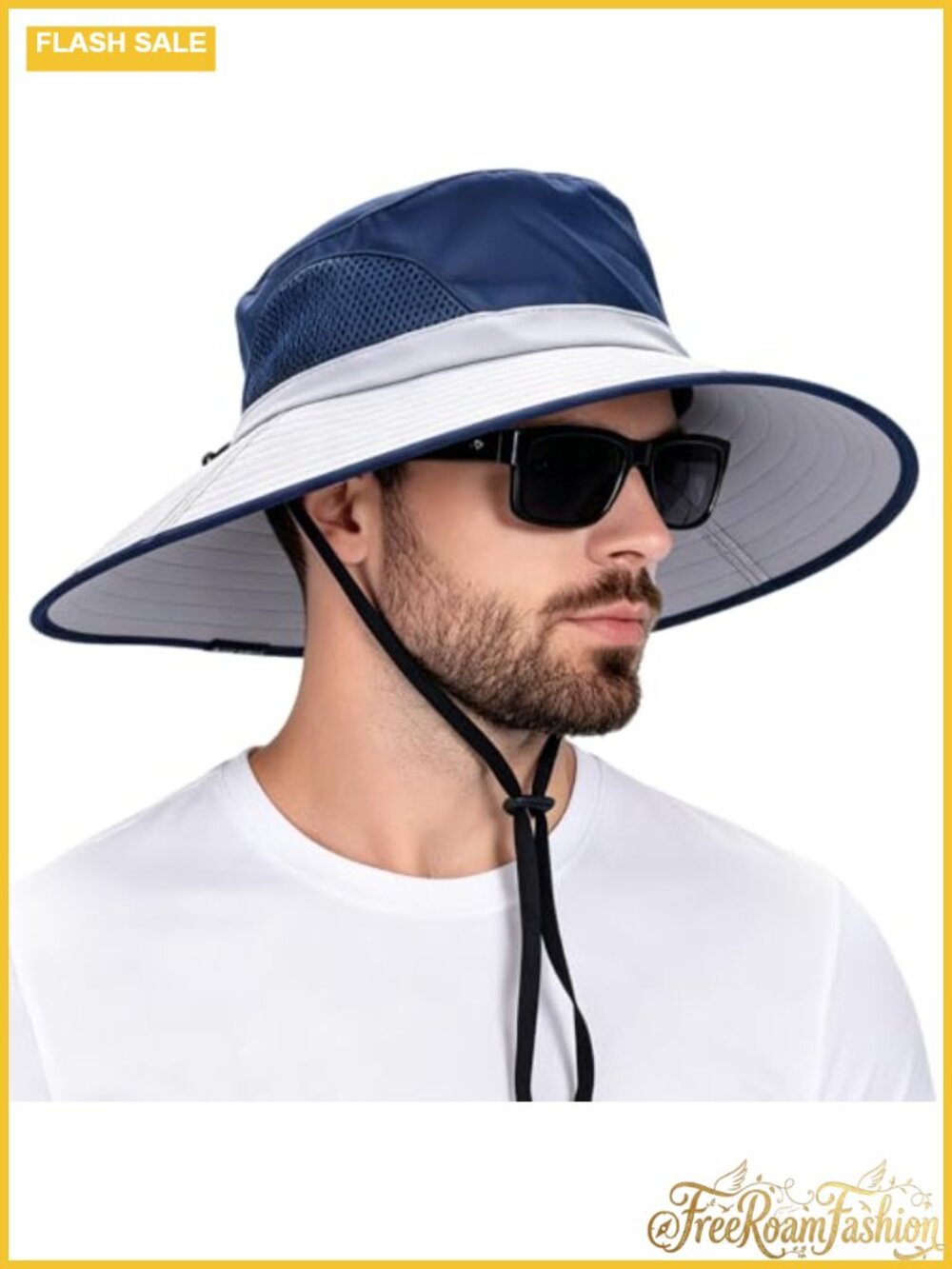 Wide Brim Sun Bucket Hat Waterproof Boonie UPF 50+ Packable Unisex